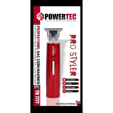 Powertec TR-7777 Sakal Ense Vücut Tıraş Kesim Çizim Makinesi (Type-C