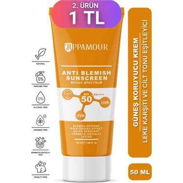 Leke Karşıtı Tüm Ciltler Için Yüksek Korumalı Spf 50 Güneş Kremi Glutatyon Etkili 50