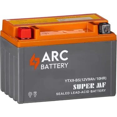 Arc Battery 12 Volt 9 Amper Yatay Motosiklet Aküsü Üretim  (YILI:2024