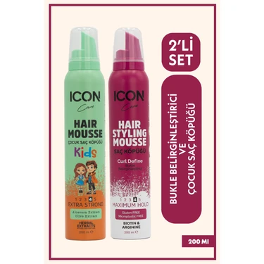 Icon Care Saç Şekillendirici Köpük For Kids - Köpük Curl 2'li