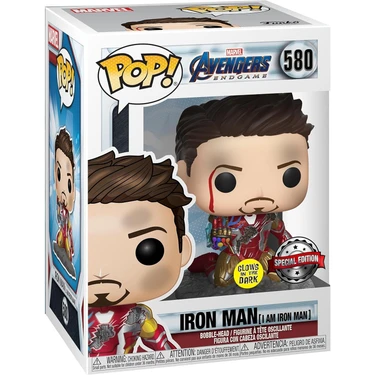 Pop! Ngers Son Oyun: Ben Am Iron Man Glow-In-The-Koyu Deluxe Vinil Şekil,