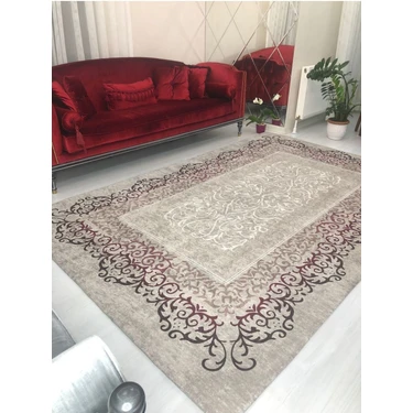 Carpet Cover Mürdüm Model Lastikli Kadife Halı