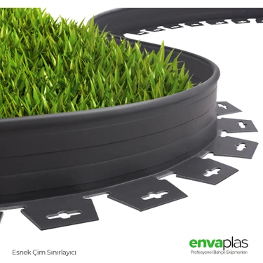 Envaplas Pratik Garden Çim Ayırıcı 25 M Siyah Çim Sınırlayıcı Taş Toprak Ayıracı Çim Ayracı Çim