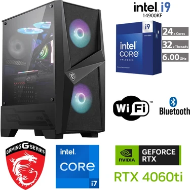 MSI Ddr5 Gaming Pc – Rtx 4060Tİ 16 GB – Intel I9 14900KF – 32GB Ddr5 6000 Mhz Ram – 1 Tb M.2 SSD –