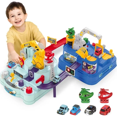 Learning Fun 2in1 4 Arabalı Pilsiz Macera Platformu Parkur Oyuncak Pist
