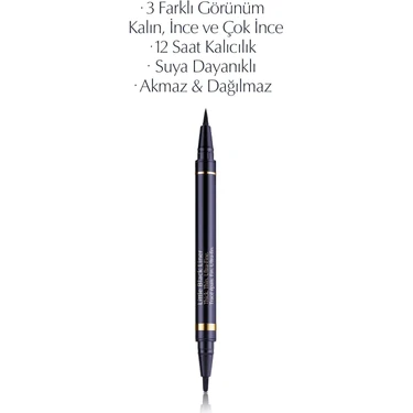 Estee Lauder Likit Eyeliner - Little Black Liner Renk: Siyah, 01 Onyx - Kalın, İnce, Çok