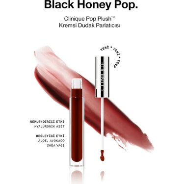 Clinique Pop Plush™ Kremsi Dudak Parlatıcısı - Black Honey