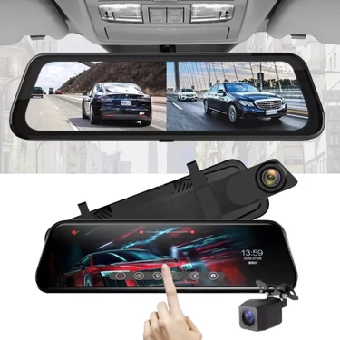 Yeelock 10 Inch Dikiz Aynası Araç Kamerası Tam Ekran Dokunmatik Full Hd 1080P Ekranlı Geri Görüş