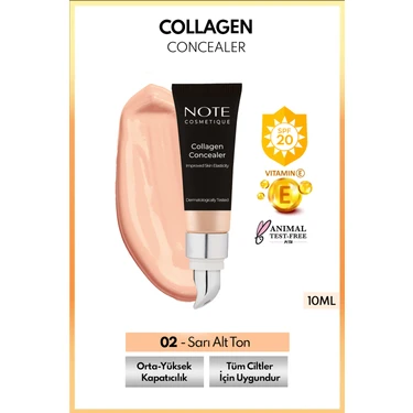 Collagen Concealer Spf 20 Kolajen Içerikli Göz Altı Kapatıcısı - 02 Orta