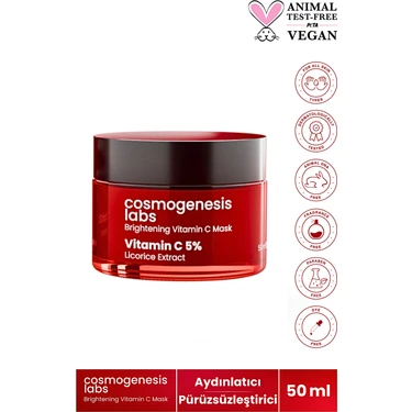 Cosmogenesis Labs Aydınlatıcı C Vitamini Maske 50ML Cilt Besleyici ve Nemlendirici Etkili Anında