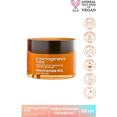 Cosmogenesis Labs Gözenek Sıkılaştırıcı B3 Vitamini Maske 50ML Arındırıcı Detox ve