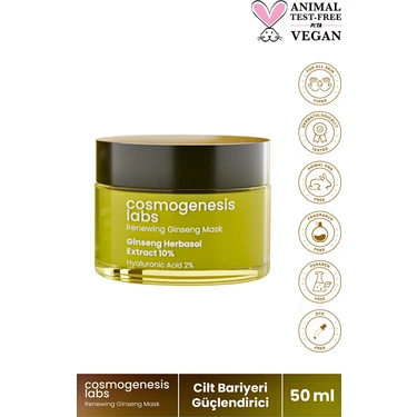 Cosmogenesis Labs Yenileyici Ginseng Maske 50ML Cilt Onarıcı Besleyici ve Sıkılaştırıcı Çizgi