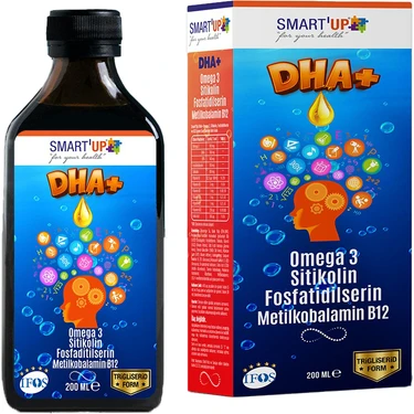 SMART UP Sitikolin Dha Omega 3 ve Fosfatidilserin iceren Balık Yağı B12 200 Ml