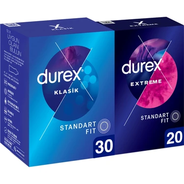 Durex Klasik Kondom 30 Lu Ve Extreme Prezervatif 20