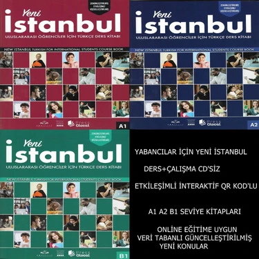 İstanbul Kültür Sanat Basımevi Yabancılar İçin Türkçe Yeni İstanbul A1-A2-B1 Ders + Çalışma + Qr
