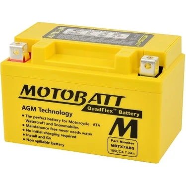 Motobatt Quadflex 2 Kutup 12V 7AH 105 Cca Akü