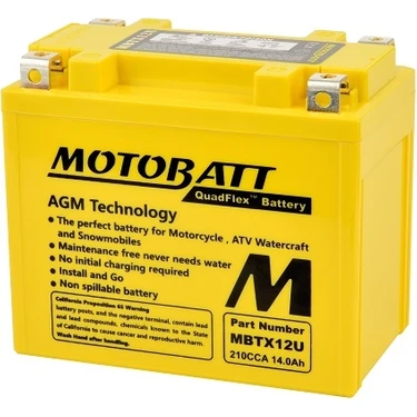 Motobatt Quadflex 4 Kutup 12V 14 Ah 210 Cca Akü