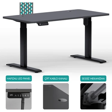 Karr Office O-Flex Tek Motorlu Elektrikli Yükseklik Ayarlı Masa - 160x80 -