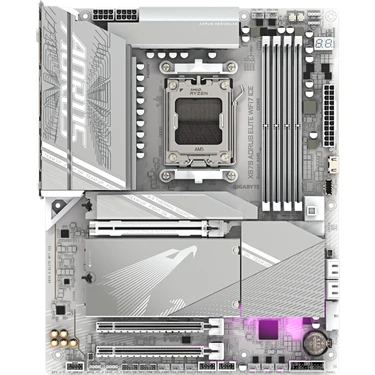 Gıgabyte X870 A Elıte Wf7 Ice Atx Anakart, Amd X870 Chipset, Ddr5 Bellek, Am5 Soket