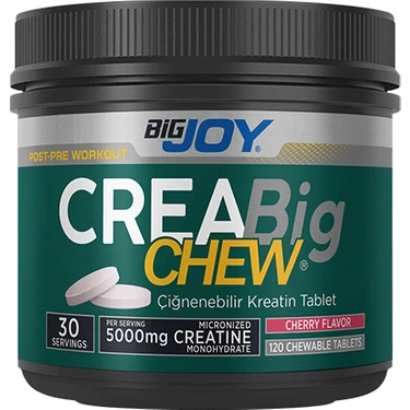 Creabig Chew Vişne Aromalı Çiğnenebilir Kreatin Tablet 120 Adet 30