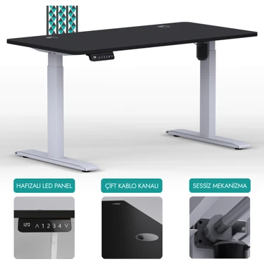Karr Office O-Flex Tek Motorlu Elektrikli Yükseklik Ayarlı Masa - 120x60 -