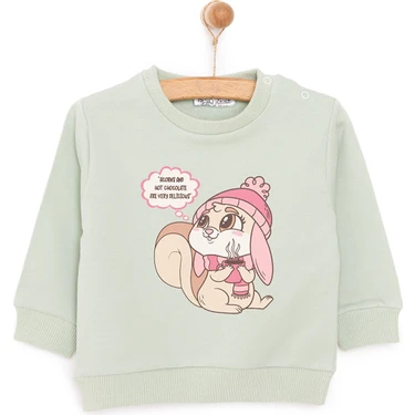 HelloBaby HelloBaby Basic Az Şardonlu Sincap Desenli Sweatshirt Kız