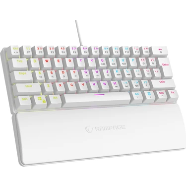 Rampage Plower K60 Mini Oyuncu Klavyesi Mekanik Klavye Bilek Destekli Blue Switch Gaming Klavye