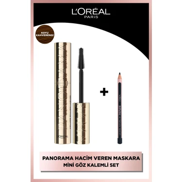 L'oréal Paris Panorama Hacim Veren Maskara Koyu Kahverengi + Paradise Le Khol Mini Göz