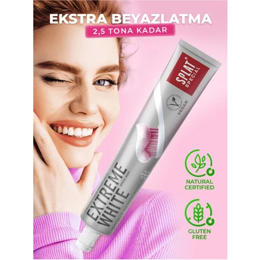 Splat Extreme White 2 Ton Beyazlatıcılı Diş Macunu 75