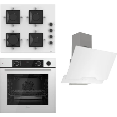 Ferre Steamart Ss Serisi Beyaz Set (SS206 + XE64CB +D064 ) - Kare Emaye