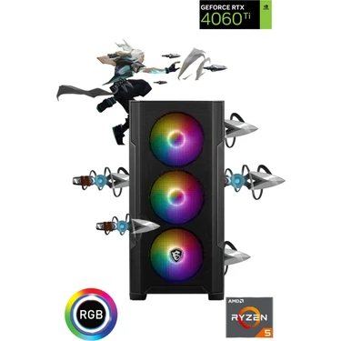 Güneysu Gaming R5-4060TI Ryzen 5 7500F 16Gb DDr5  1tb SSD  Rtx 4060 Ti 8gb B650m Anakart Oyun