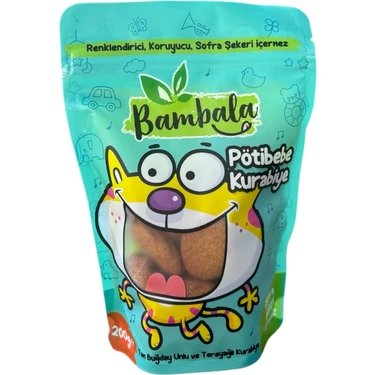 Bambala Pötibebe 6 Ay Büyük Paket  Bebek Bisküvisi 200G Büyük Boy(Koruyucusuz, Temiz