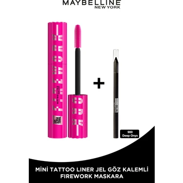 Maybelline New York Lash Sensational Firework Maskara + Tat Liner Gel Pencil Göz Kalemi