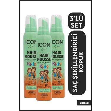 Icon Care Saç Şekillendirici Köpük For Kids 3'lü