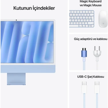 Apple iMac M4 Çip 16GB 256GB SSD macOS 24 All In One Fiyatı