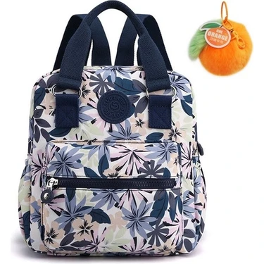 One Orange Kadın Günlük Küçük Sırt Çantası - Beige / Yeşil / Turuncu (Yurt