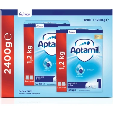 Aptamil 1 1200 Gr Mega Size İkili Paket Bebek Sütü 0-6