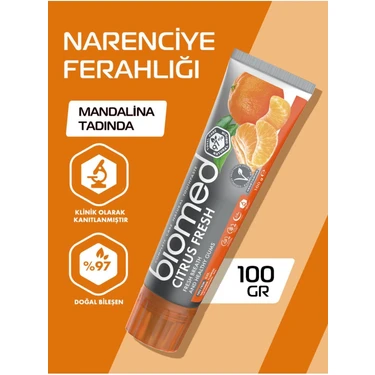 Biomed Citrus Fresh Mandalina Aromalı Bitkisel Diş Macunu 100