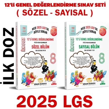 Sinan Kuzucu Yayınları 2025 LGS 8. Sınıf İlk Doz 12'li Genel Değerlendirme Sınav