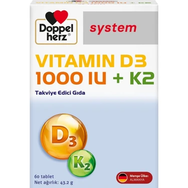 Doppelherz Vitamin D3+K2 Içeren 60