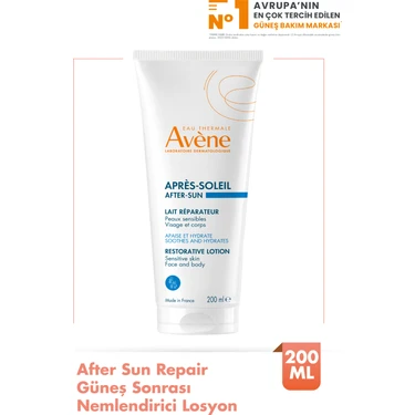 Avene Güneş Sonrası Losyon 200 ml Yatıştırıcı, Nemlendirici ve Onarıcı Cilt Bakımı Hassas Ciltler