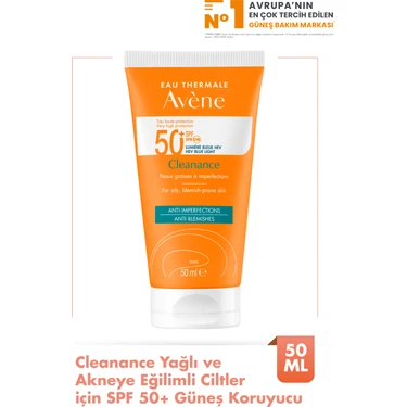 Avene Cleanance Solaire Spf 50 - Yağlı ve Akneli Ciltler İçin Güneş Koruma Kremi 50