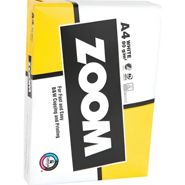 Zoom A4 Fotokopi Kağıdı 80 gr - 1 Paket (500 Adet) Zoom - Yüksek Kalite ve Kesintisiz