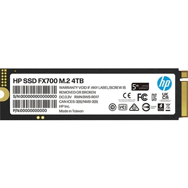 Hp FX700 4tb 7200MB/S - 6200MB/S Pcı-E Nvme M.2 2280 SSD 8U2N7AA (Playstation 5