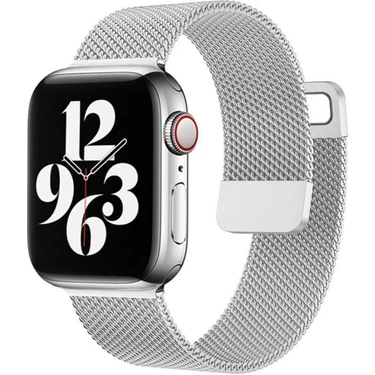 Alstrap Apple Watch 5/6/7/8/se 38MM 40MM 41MM Watch 10 42MM Uyumlu Metal Hasır