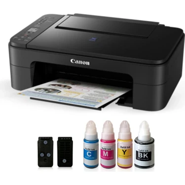 Canon E3640 Wifi Yazıcı 250 Sayfa Kapasitesi ile Siyah, Sarı, Magenta, Cyan Renk