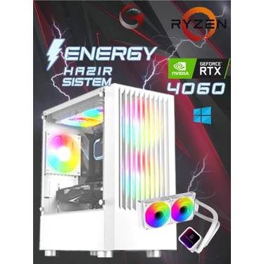 Ramtech Energy Ryzenrtx 4060 8gb Ryzen 5 5600 16GB Ram 512GB Nvme M.2 SSD Beyaz Oyuncu Masaüstü