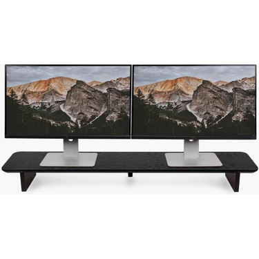 Çift Monitör Yükseltici Ahsap Stand - Monitör Standı - Monitör