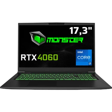 Monster  Tulpar T7 V20.6.2 Intel Core i7 13700H 32 GB RAM 1 TB SSD 8 GB  RTX 4060 FreeDOS 17,3" FHD