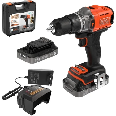 Black&Decker BCD383D2XK Çift Akülü  Darbeli Matkap 18V